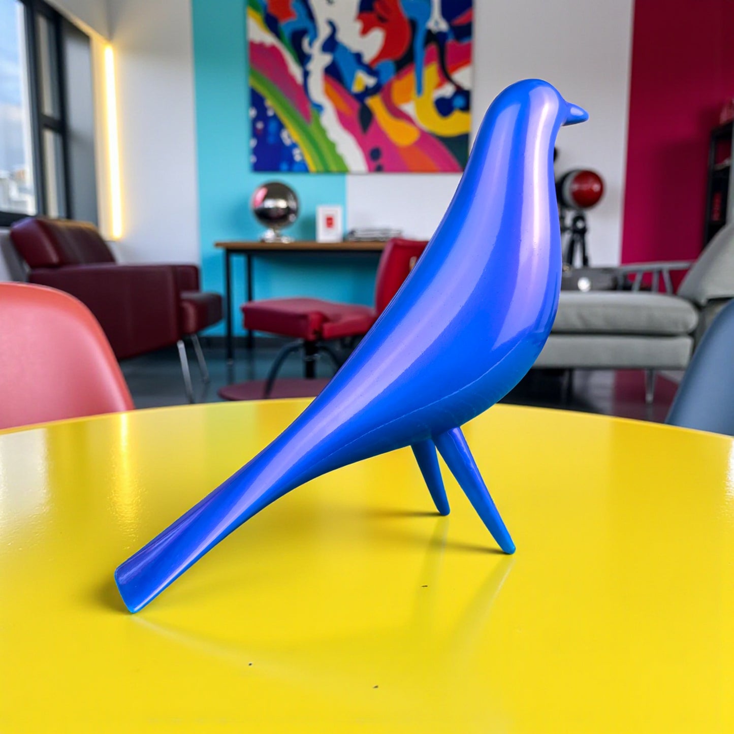 Mid Century Mondern Minimalist Bird Sculpture PlasmaGloss LIQUID COBALT Blue