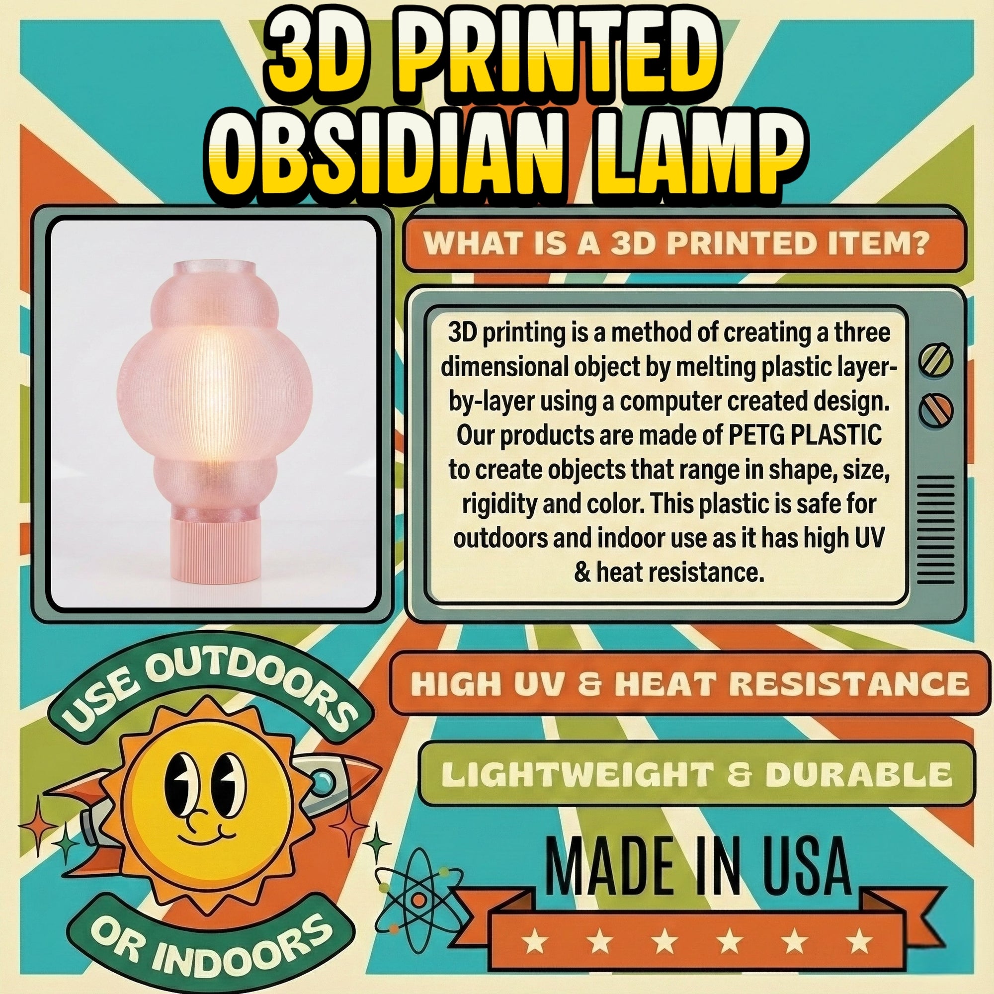 Obsidian Space Age Custom Lamp