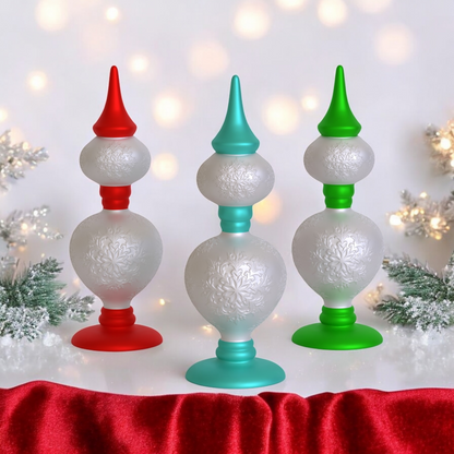 Retro Snowflake Finials Set