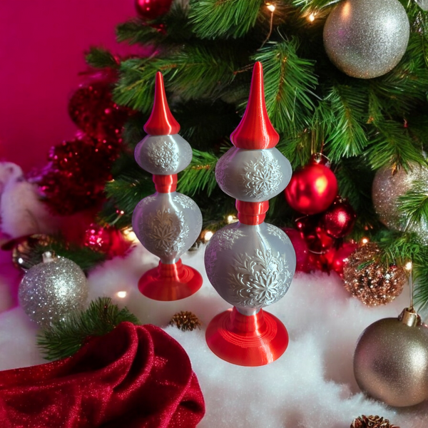 Retro Snowflake Finials Set