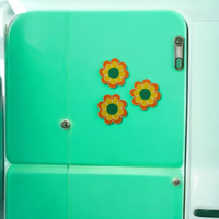 Retro Flower Power Magnet Set (Set of 3)