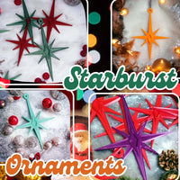 Midcentury Modern Starbursts Ornaments (4 Pack)