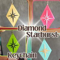 Retro Midcentury Modern Starburst Diamond Keychain