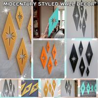 Midcentury Modern Diamond Starbursts Wall Decor