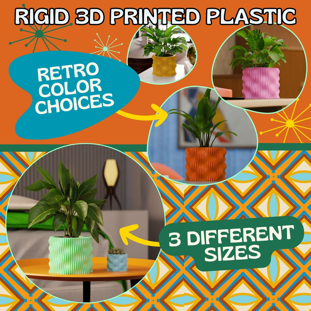 Joxel Space Age Retro Wavy Planter