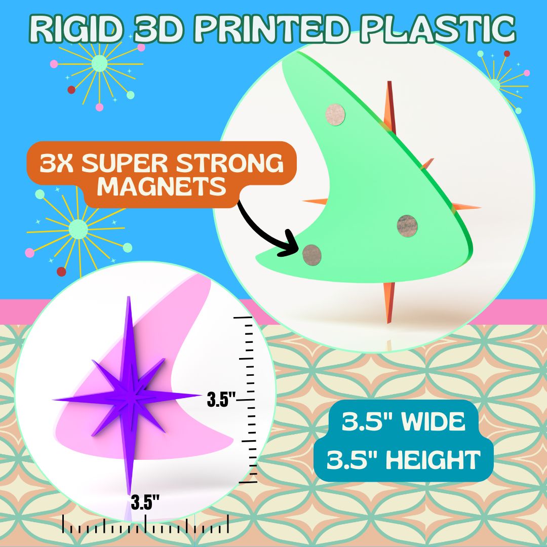 Atomic Boomerang Starburst Fridge Magnet