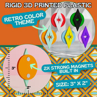 Space Age Circular Diamond Magnet Set (Set of 3)