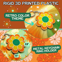 Groovy Flower Power Keychain