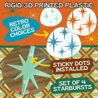 Retro Mini Mid Century Modern Starbursts Set of 6