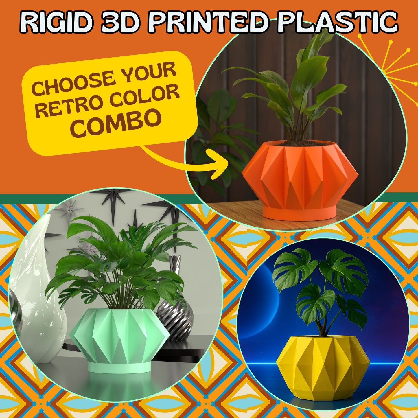 Astrelle Space Age Retro Minimalist Planter