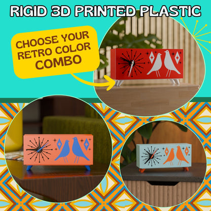 Atomic Bird Retro Mid-Century Modern Atomic Space-Age Clock