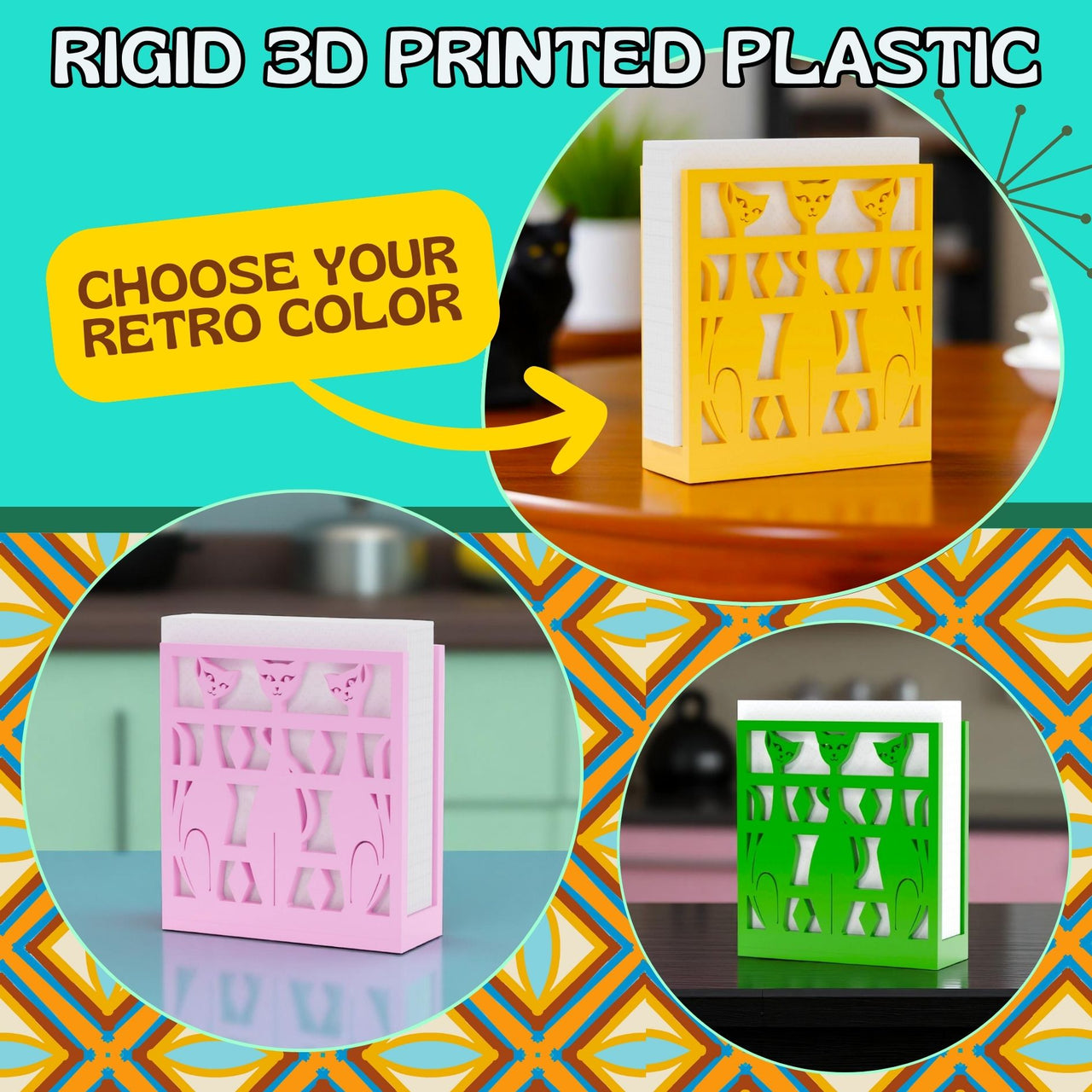 Atomic Space Cats Napkin Holder