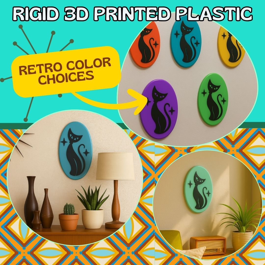 Retro Atomic Cat Wall Plaque