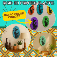 Retro Atomic Cat Wall Plaque