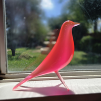 Mid Century Eames Styled Minimalist Bird Sculpture Cosmic Magneta