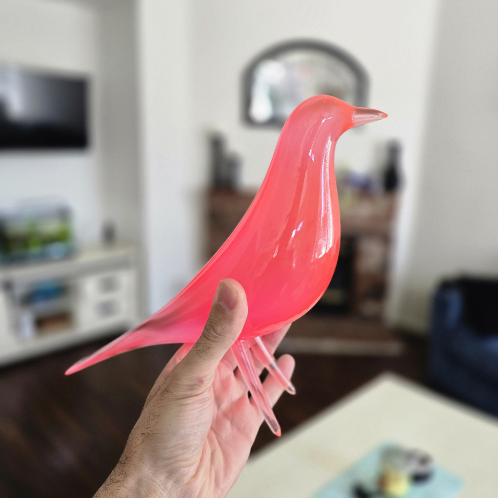 Mid CenturyModern Minimalist Bird Sculpture PlasmaGloss Cosmic Magneta