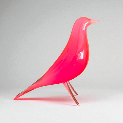 Mid Century Eames Styled Minimalist Bird Sculpture Cosmic Magneta