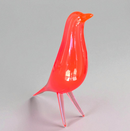 Mid Century Eames Styled Minimalist Bird Sculpture Cosmic Magneta