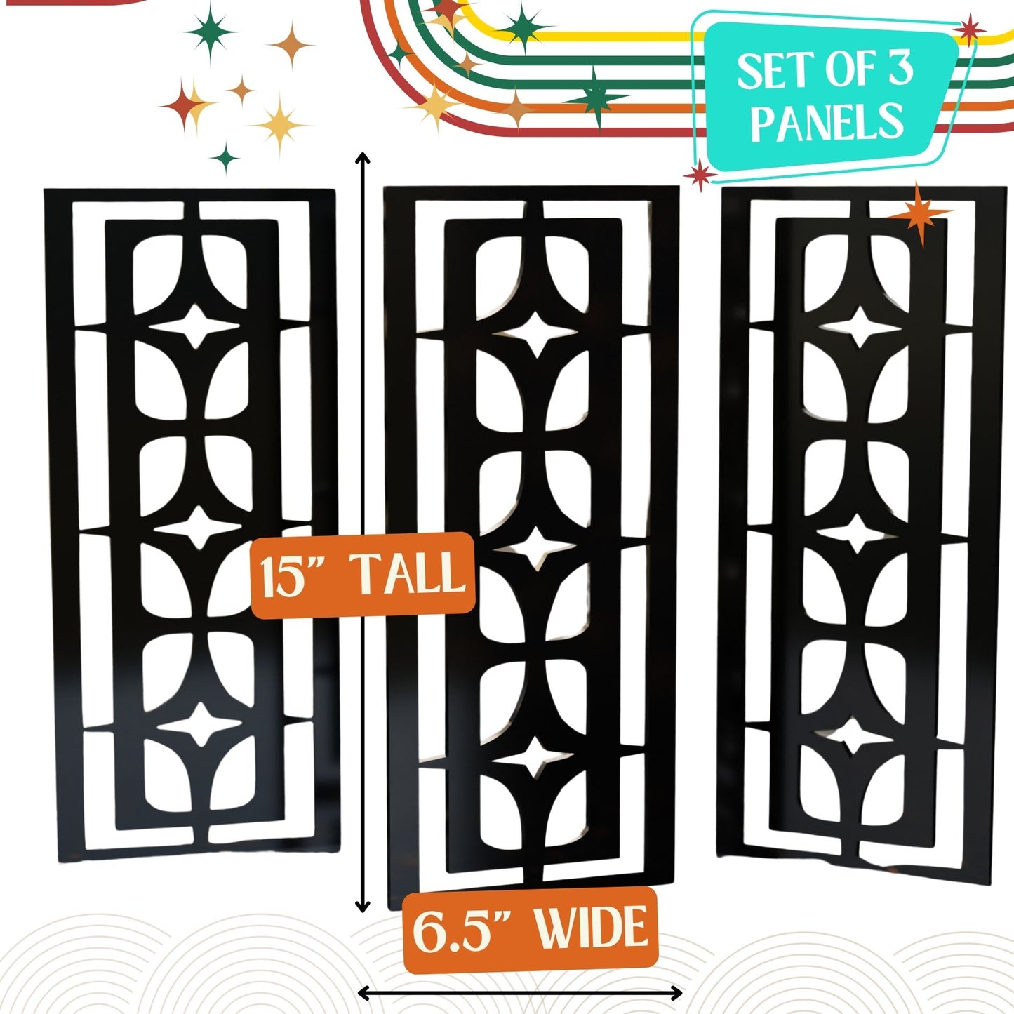 Mid Century Modern Stellar Star Wall Panels