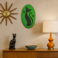 Retro Atomic Cat Wall Plaque