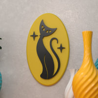 Retro Atomic Cat Wall Plaque