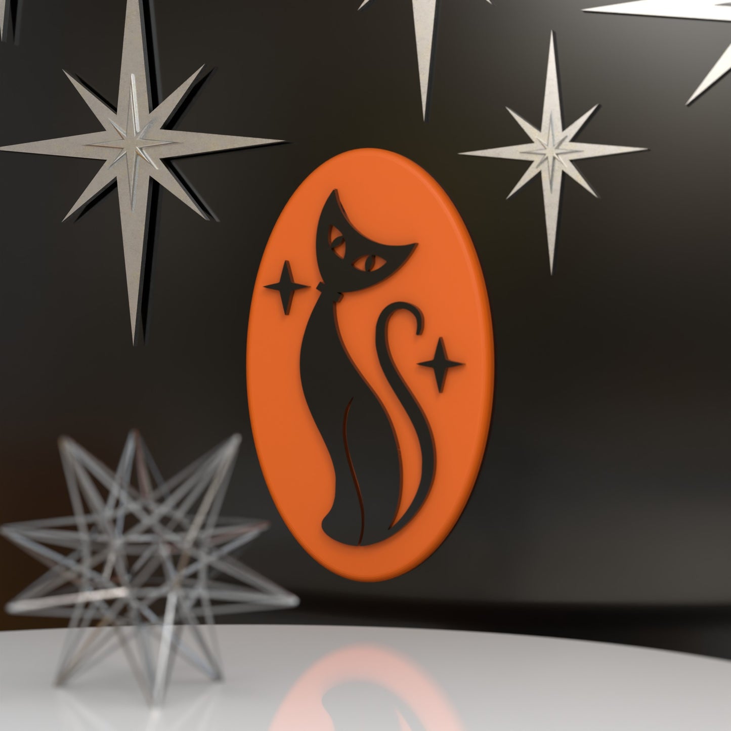 Retro Atomic Cat Wall Plaque