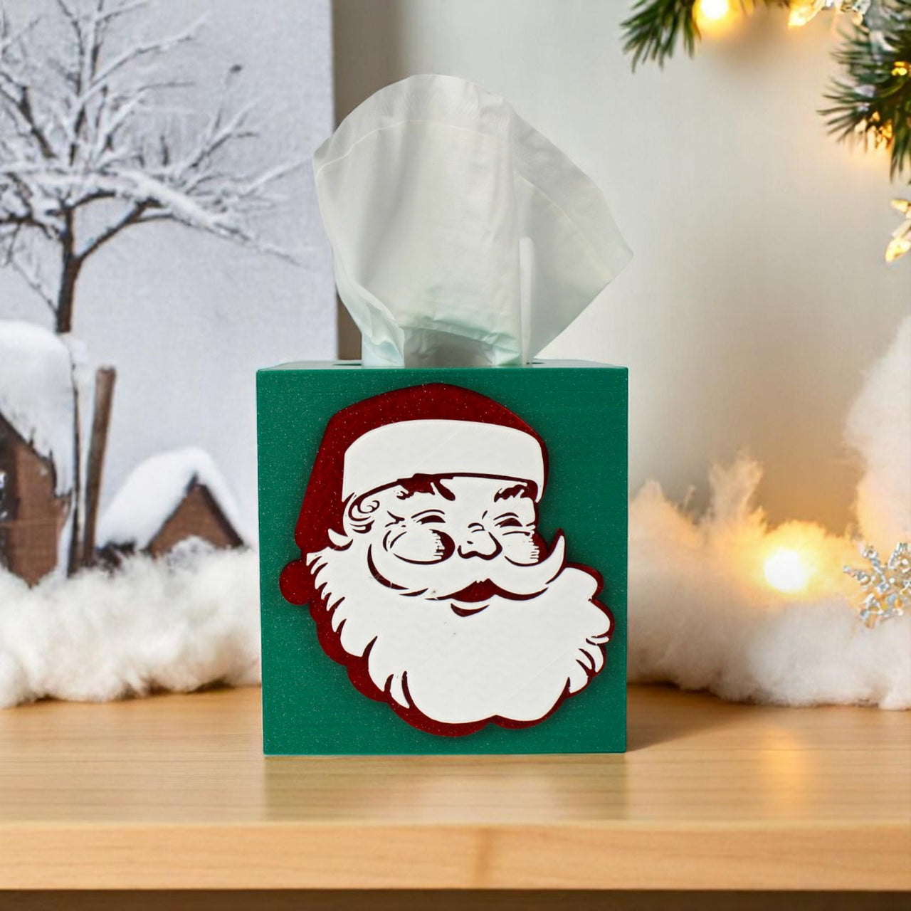 Retro Santa Claus Tissue Box Cover