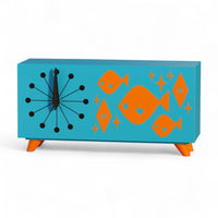 Atomic Fish Mid-Century Modern Atomic Space-Age Clock