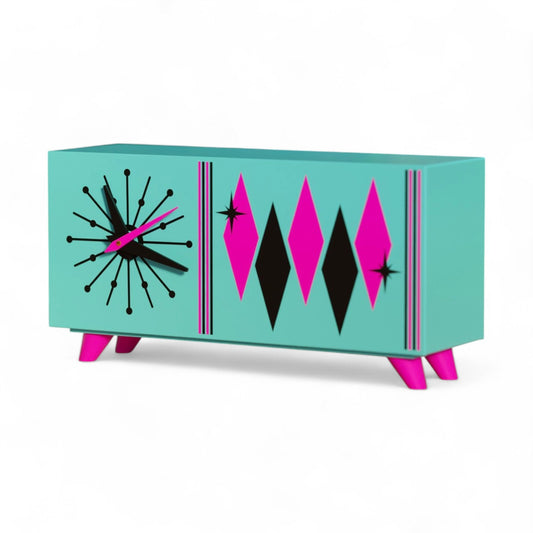 Quadric Diamonds MCM Chrono Clock