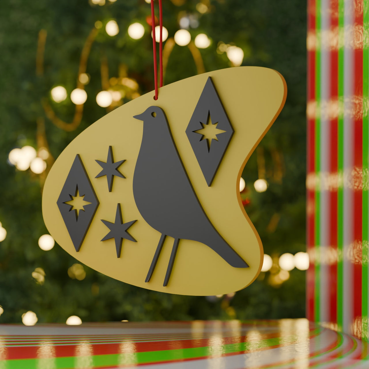 Retro Atomic Bird Tree Ornament