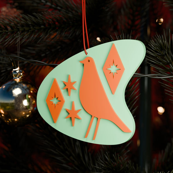 Retro Atomic Bird Tree Ornament