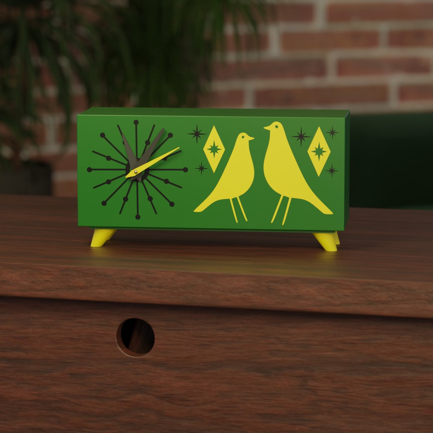 Atomic Bird Retro Mid-Century Modern Atomic Space-Age Clock