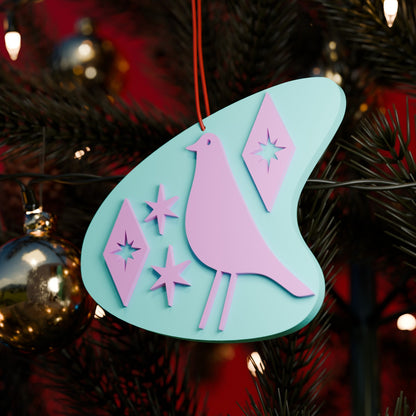 Retro Atomic Bird Tree Ornament