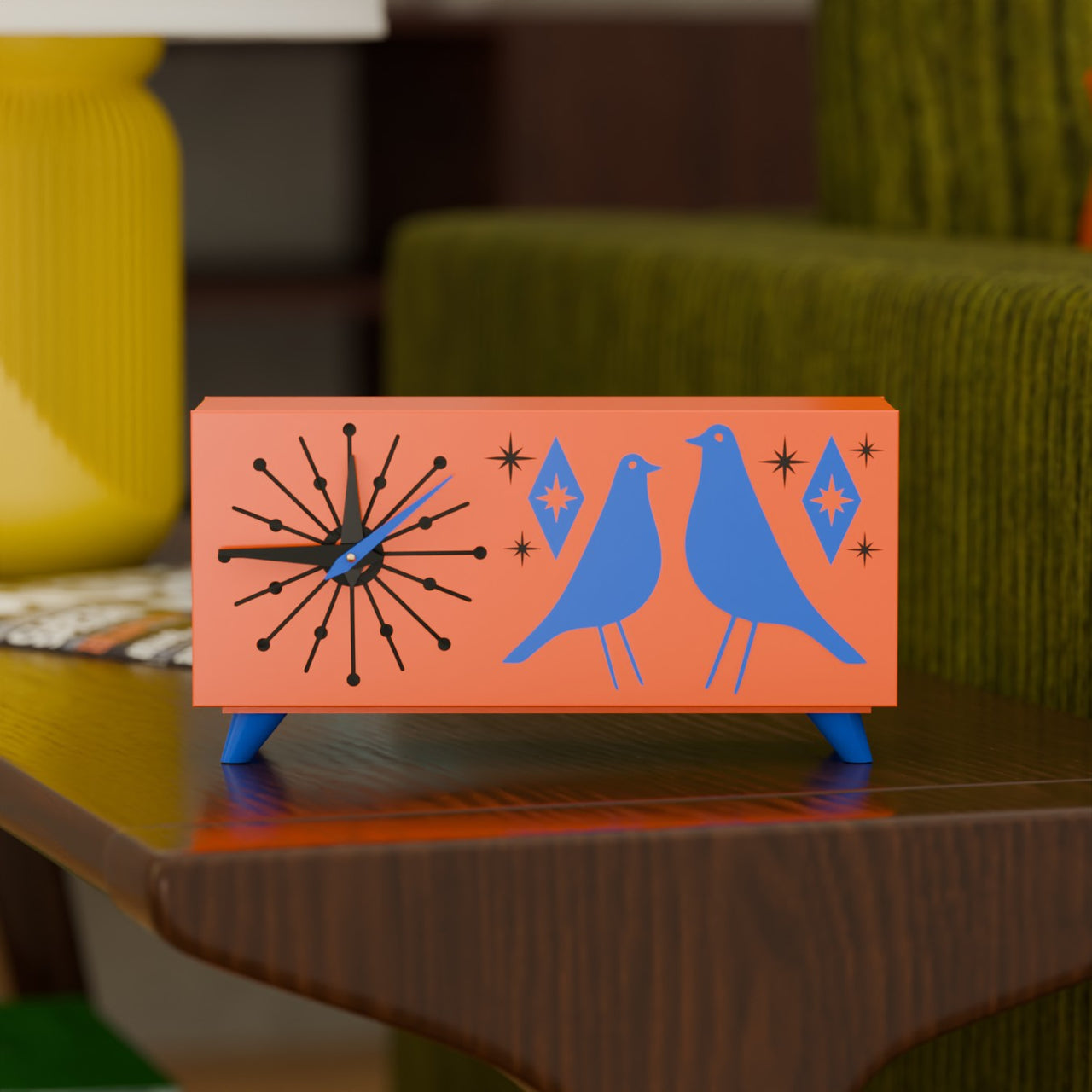 Atomic Bird Retro Mid-Century Modern Atomic Space-Age Clock