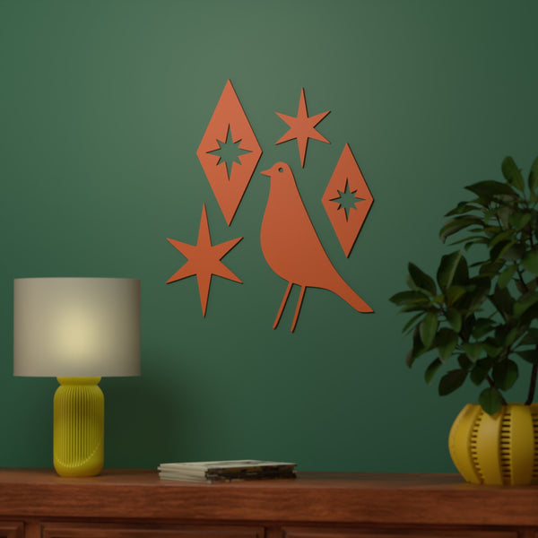 Mid Century Modern Atomic Bird Wall Decor