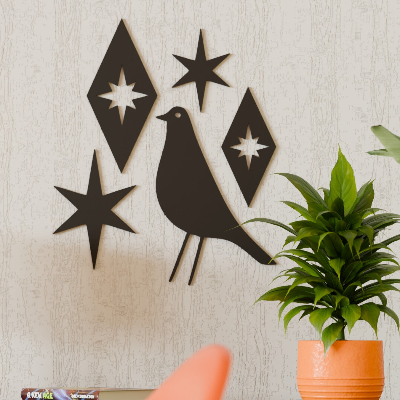Mid Century Modern Atomic Bird Wall Decor