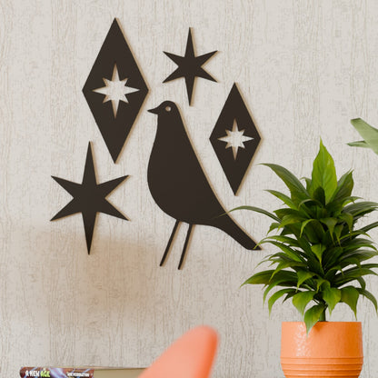 Mid Century Modern Atomic Bird Wall Decor