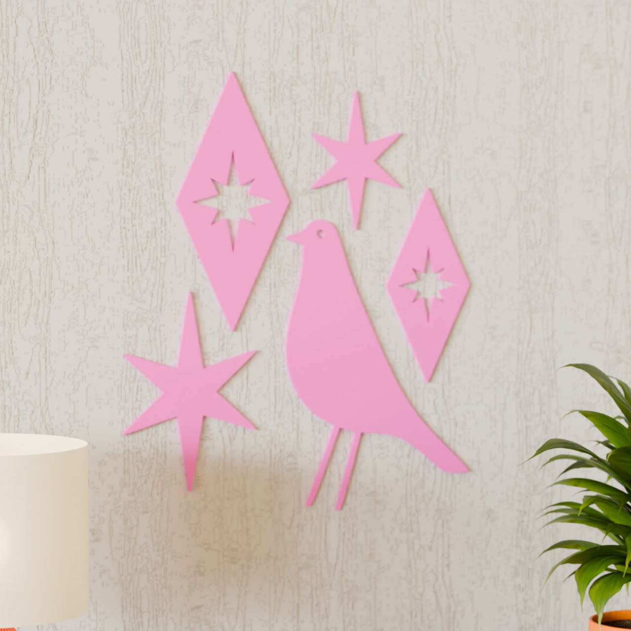 Mid Century Modern Atomic Bird Wall Decor