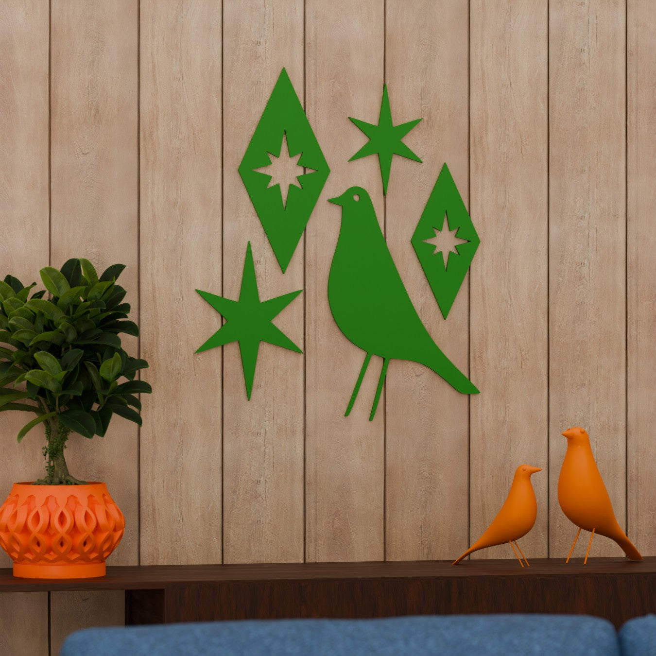 Mid Century Modern Atomic Bird Wall Decor