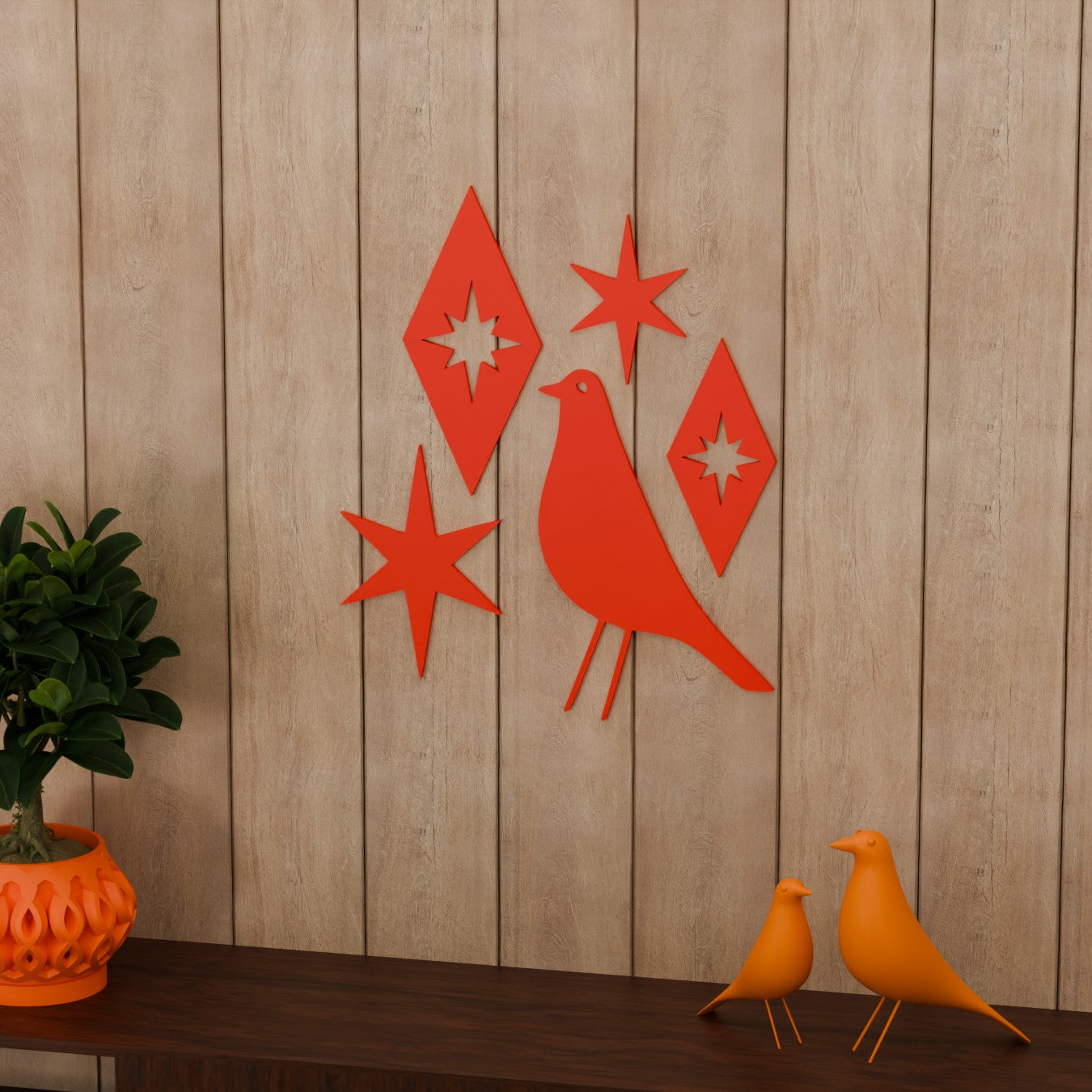 Mid Century Modern Atomic Bird Wall Decor