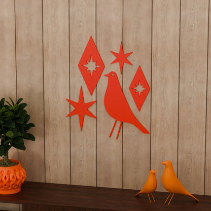 Mid Century Modern Atomic Bird Wall Decor
