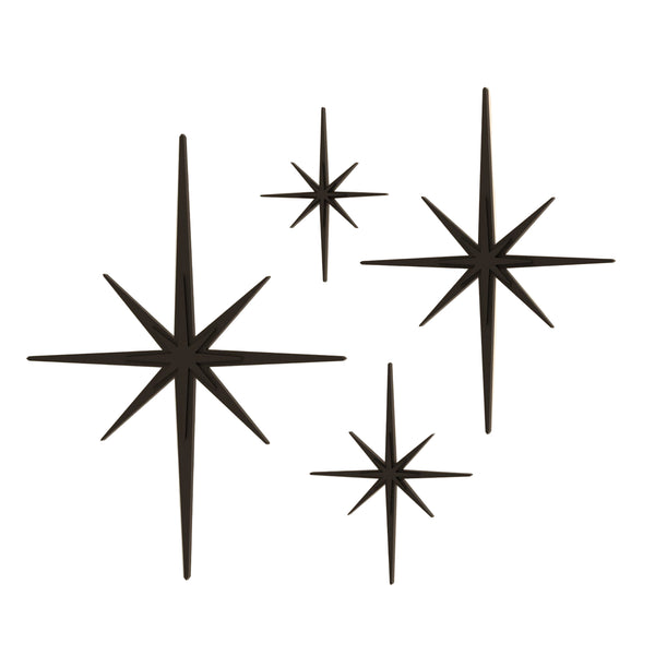 Mid Century Modern Elongated Starbursts Set of 4
