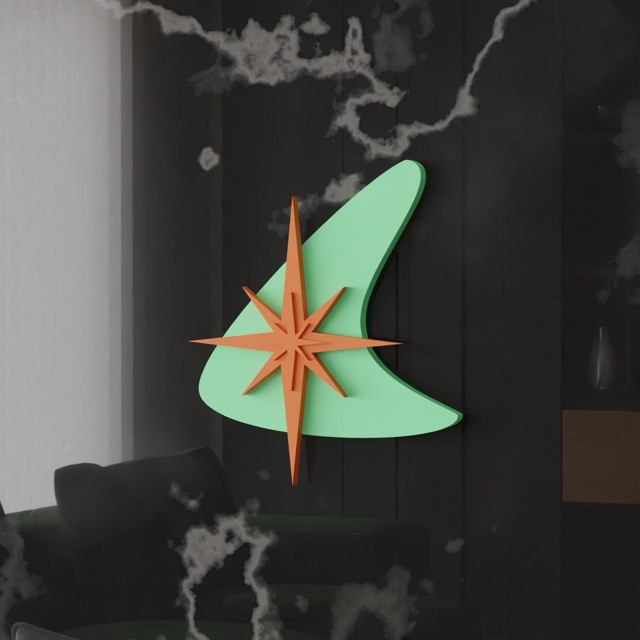 Atomic Boomerang Starburst Fridge Magnet