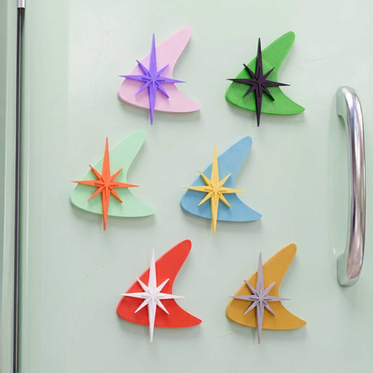 Atomic Boomerang Starburst Fridge Magnet