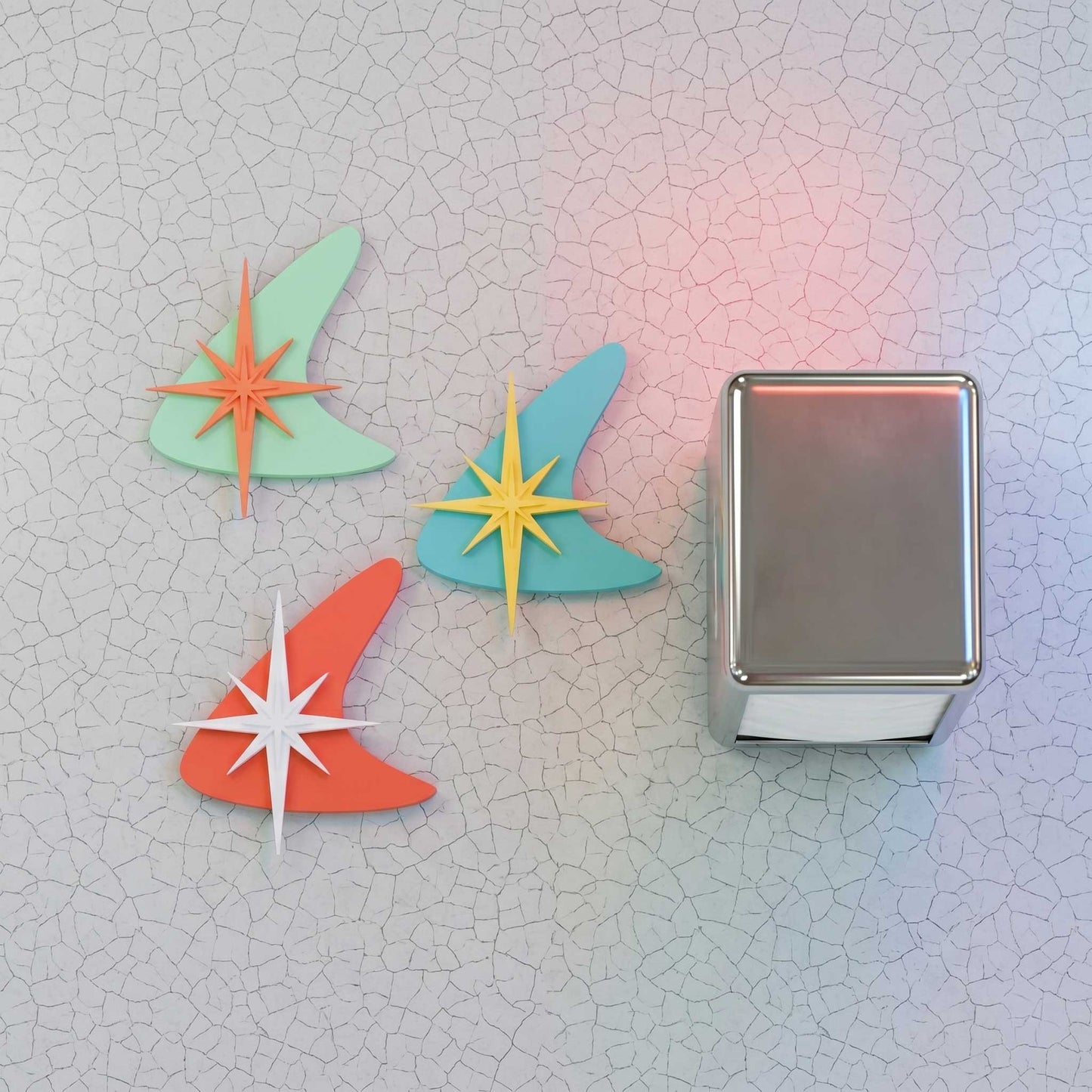 Atomic Boomerang Starburst Fridge Magnet