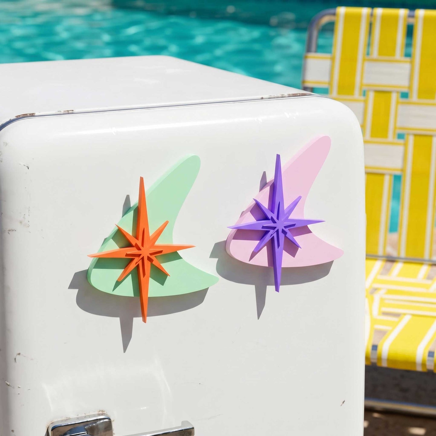 Atomic Boomerang Starburst Fridge Magnet