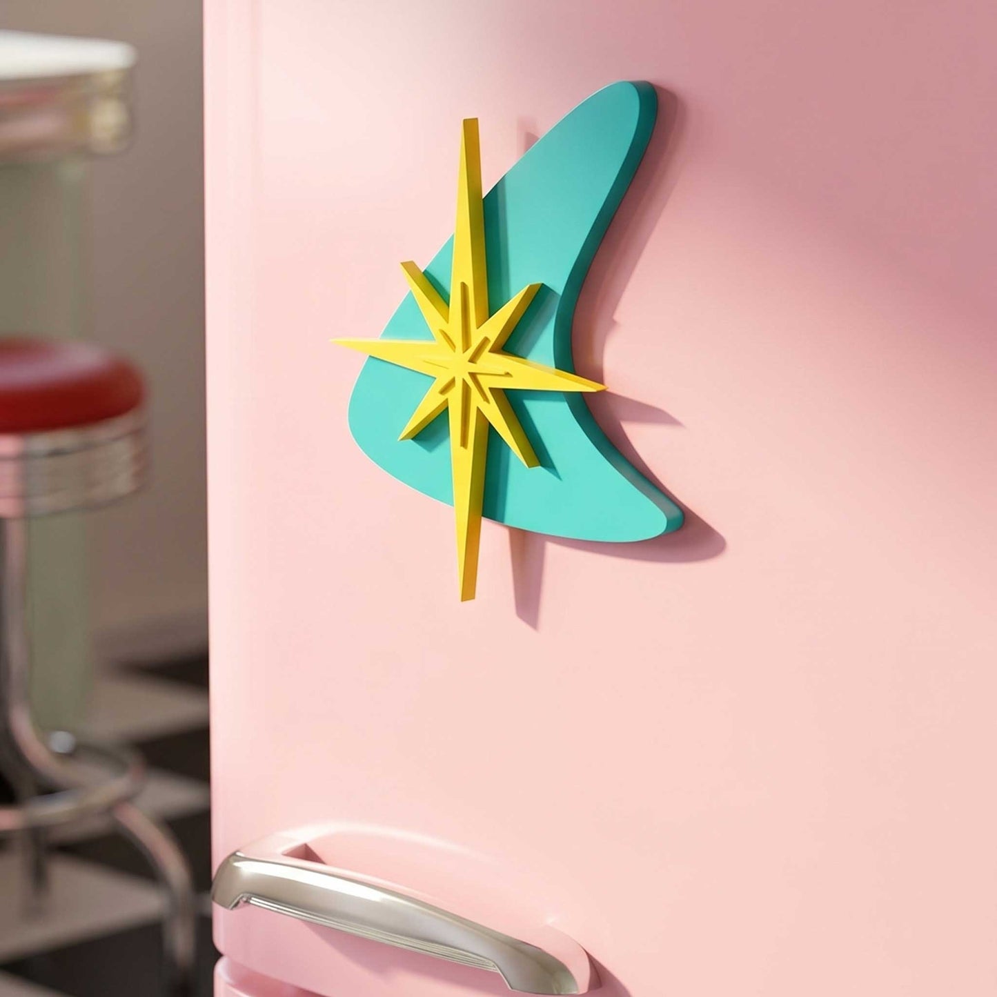 Atomic Boomerang Starburst Fridge Magnet