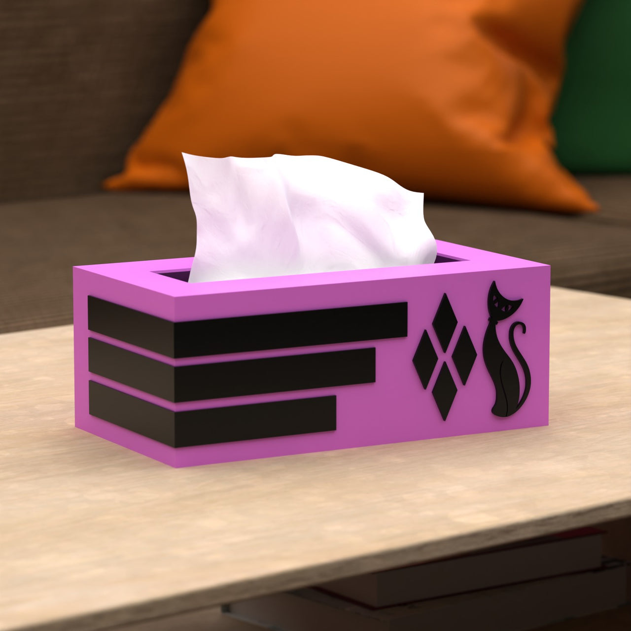 Atomic Cat Retro Rectangle Tissue Box Cover