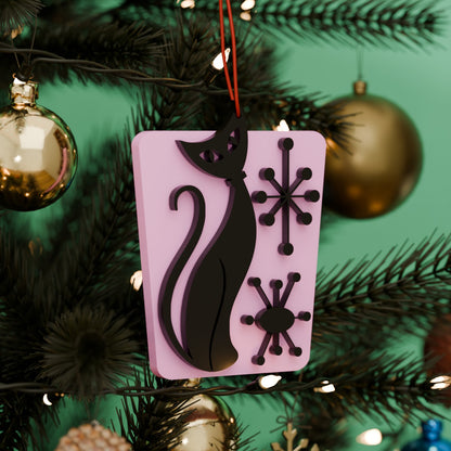 Atomic Cat Mid Century Modern Holiday Ornament