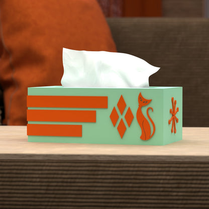 Atomic Cat Retro Rectangle Tissue Box Cover